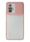 Mey İthalat®   Redmi Note 10 Pro Kılıf Palm Buzlu Kamera Sürgülü Silikon - Pembe