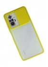 Mey İthalat®   Redmi Note 10 Pro Kılıf Palm Buzlu Kamera Sürgülü Silikon - Sarı