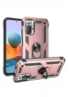 Mey İthalat®   Redmi Note 10 Pro Kılıf Sofya Yüzüklü Silikon Kapak - Rose