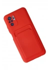 Mey İthalat®   Redmi Note 10S Kılıf Kelvin Kartvizitli Silikon - Kırmızı