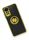Mey İthalat®   Redmi Note 11 Kılıf Montreal Yüzüklü Silikon Kapak - Sarı