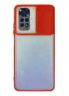 Mey İthalat®   Redmi Note 11 Kılıf Palm Buzlu Kamera Sürgülü Silikon - Kırmızı