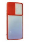 Mey İthalat®   Redmi Note 11 Kılıf Palm Buzlu Kamera Sürgülü Silikon - Kırmızı