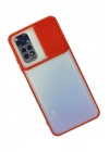 Mey İthalat®   Redmi Note 11 Kılıf Palm Buzlu Kamera Sürgülü Silikon - Kırmızı