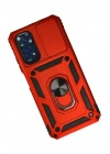 Mey İthalat®   Redmi Note 11 Kılıf Pars Lens Yüzüklü Silikon - Kırmızı