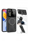 Mey İthalat®   Redmi Note 11 Pro Kılıf Joy Lens Standlı Kapak - Mor
