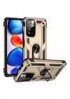 Mey İthalat®   Redmi Note 11 Pro Plus 5G Kılıf Sofya Yüzüklü Silikon Kapak - Gold