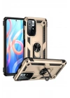 Mey İthalat®   Redmi Note 11T Kılıf Sofya Yüzüklü Silikon Kapak - Gold