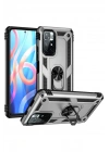 Mey İthalat®   Redmi Note 11T Kılıf Sofya Yüzüklü Silikon Kapak - Gümüş