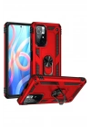 Mey İthalat®   Redmi Note 11T Kılıf Sofya Yüzüklü Silikon Kapak - Kırmızı