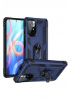 Mey İthalat®   Redmi Note 11T Kılıf Sofya Yüzüklü Silikon Kapak - Lacivert