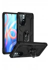 Mey İthalat®   Redmi Note 11T Kılıf Sofya Yüzüklü Silikon Kapak - Siyah