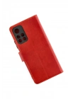 Mey İthalat®   Redmi Note 11T Kılıf Trend S Plus Kapaklı Kılıf - Kırmızı