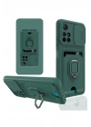 Mey İthalat®   Redmi Note 11T Kılıf Zuma Kartvizitli Yüzüklü Silikon - Yeşil