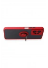 Mey İthalat®   Redmi Note 12 4G Kılıf Montreal Yüzüklü Silikon Kapak - Kırmızı
