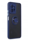 Mey İthalat®   Redmi Note 12 4G Kılıf Montreal Yüzüklü Silikon Kapak - Lacivert