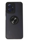 Mey İthalat®   Redmi Note 12 4G Kılıf Montreal Yüzüklü Silikon Kapak - Siyah