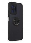 Mey İthalat®   Redmi Note 12 4G Kılıf Montreal Yüzüklü Silikon Kapak - Siyah