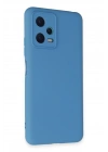 Mey İthalat®   Redmi Note 12 5G Kılıf Nano içi Kadife Silikon - Mavi