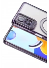 Mey İthalat®   Redmi Note 12 Pro 4G Joke Simli Magneticsafe Kılıf - Derin Mor