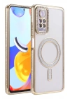 Mey İthalat®   Redmi Note 12 Pro 4G Joke Simli Magneticsafe Kılıf - Gold