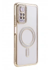 Mey İthalat®   Redmi Note 12 Pro 4G Joke Simli Magneticsafe Kılıf - Gold