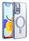 Mey İthalat®   Redmi Note 12 Pro 4G Joke Simli Magneticsafe Kılıf - Mavi