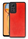 Mey İthalat®   Redmi Note 12 Pro 4G Kılıf Aras Deri Kapak - Kırmızı