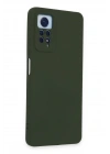Mey İthalat®   Redmi Note 12 Pro 4G Kılıf Nano içi Kadife Silikon - Koyu Yeşil