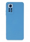 Mey İthalat®   Redmi Note 12 Pro 4G Kılıf Nano içi Kadife Silikon - Mavi