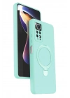 Mey İthalat®   Redmi Note 12 Pro 4G Regal Magsafe Standlı Kapak - Su Yeşili