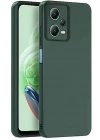 Mey İthalat®   Redmi Note 12 Pro 5G Kılıf Nano içi Kadife Silikon - Koyu Yeşil