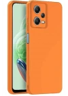Mey İthalat®   Redmi Note 12 Pro 5G Kılıf Nano içi Kadife Silikon - Turuncu