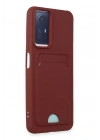 Mey İthalat®   Redmi Note 12S Kılıf Kelvin Kartvizitli Silikon - Bordo