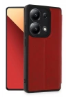 Mey İthalat®   Redmi Note 13 4G Kılıf Flip Cover - Kırmızı