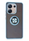 Mey İthalat®   Redmi Note 13 4G Kılıf Montreal Yüzüklü Silikon Kapak - Buz Mavi