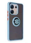 Mey İthalat®   Redmi Note 13 4G Kılıf Montreal Yüzüklü Silikon Kapak - Buz Mavi