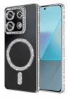 Mey İthalat®   Redmi Note 13 Pro 4G Joke Simli Magneticsafe Kılıf - Gümüş