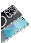 Mey İthalat®   Redmi Note 13 Pro 4G Joke Simli Magneticsafe Kılıf - Gümüş