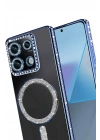 Mey İthalat®   Redmi Note 13 Pro 4G Joke Simli Magneticsafe Kılıf - Mavi