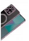 Mey İthalat®   Redmi Note 13 Pro 4G Joke Simli Magneticsafe Kılıf - Pembe