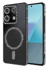 Mey İthalat®   Redmi Note 13 Pro 4G Joke Simli Magneticsafe Kılıf - Siyah