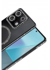 Mey İthalat®   Redmi Note 13 Pro 4G Joke Simli Magneticsafe Kılıf - Siyah
