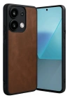 Mey İthalat®   Redmi Note 13 Pro 4G Kılıf Aras Deri Kapak - Taba