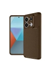 Mey İthalat®   Redmi Note 13 Pro 4G Kılıf Auto Focus Karbon Kapak - Kahverengi