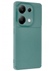 Mey İthalat®   Redmi Note 13 Pro 4G Kılıf Auto Focus Karbon Kapak - Koyu Yeşil