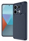 Mey İthalat®   Redmi Note 13 Pro 4G Kılıf Auto Focus Karbon Kapak - Lacivert