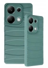 Mey İthalat®   Redmi Note 13 Pro 4G Kılıf Bibercas Silikon Kapak - Koyu Yeşil