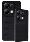 Mey İthalat®   Redmi Note 13 Pro 4G Kılıf Bibercas Silikon Kapak - Siyah