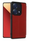Mey İthalat®   Redmi Note 13 Pro 4G Kılıf Flip Cover - Kırmızı